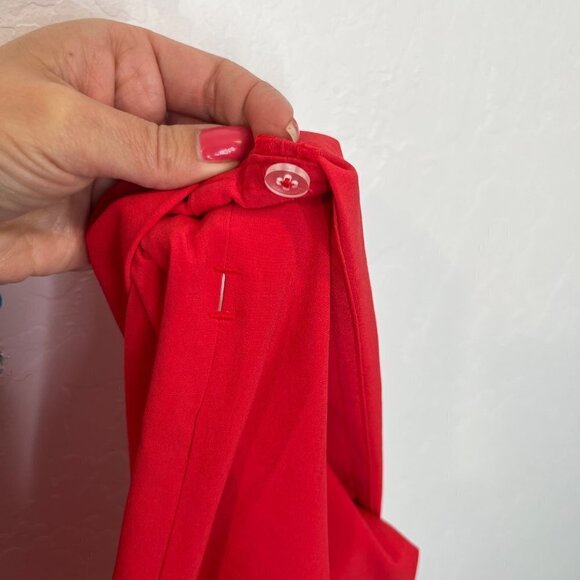 NWT Athleta tribeca Utility Crop Red pants Size 16 Stretchy athletic work cuffed - Picture 9 of 11